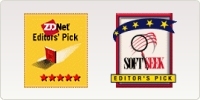 ZD Net Editor's Pick and Softseek Editor's pick