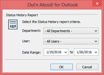 Generate History Reports for all users and departments for Out'n About