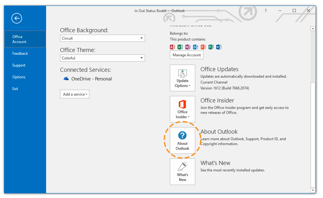 set up outlook for office 365 account